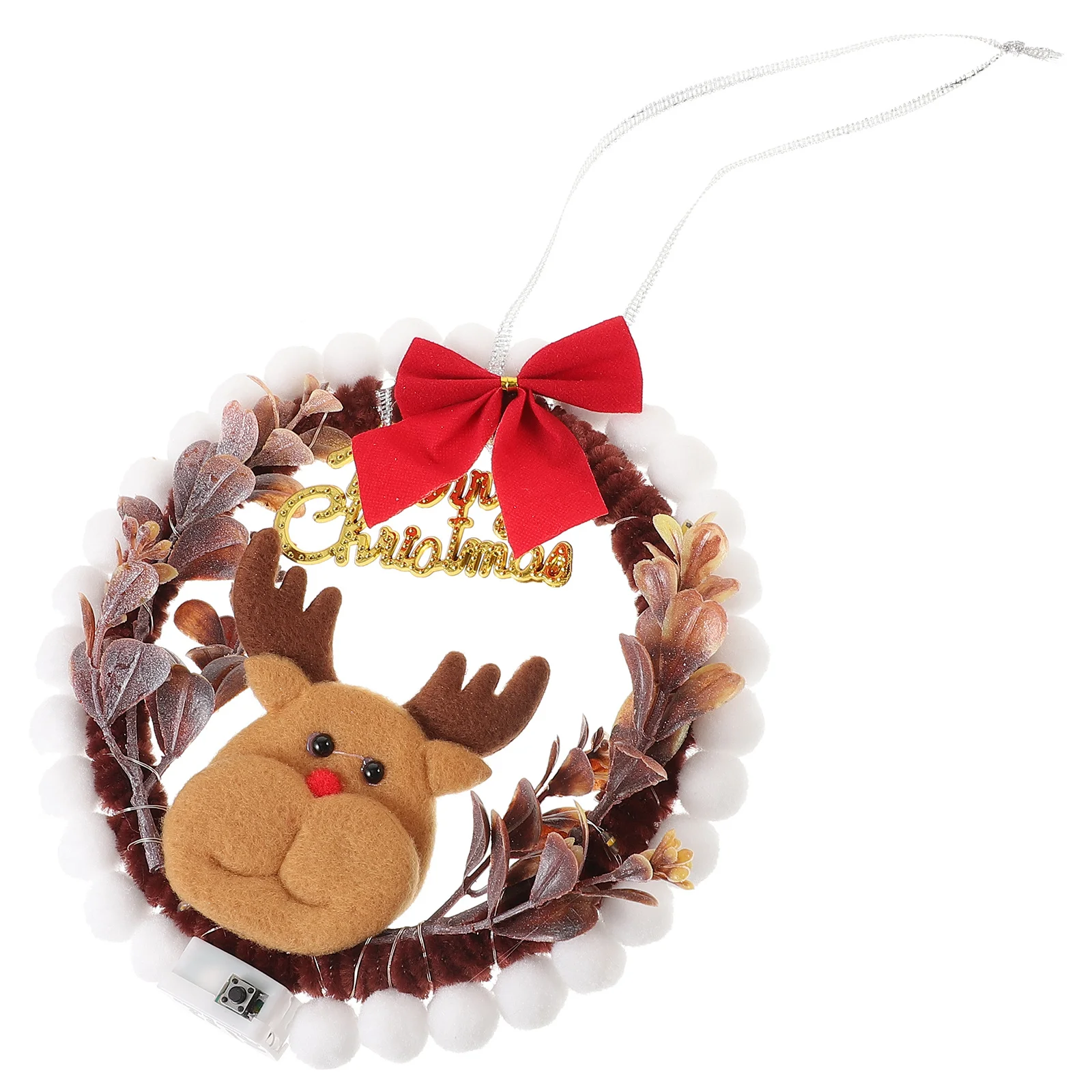 

1Set Christmas Wreath Making Materials Kit Lightweight DIY Door Window Hanging Decorative Wreath for Xmas Party Holiday
