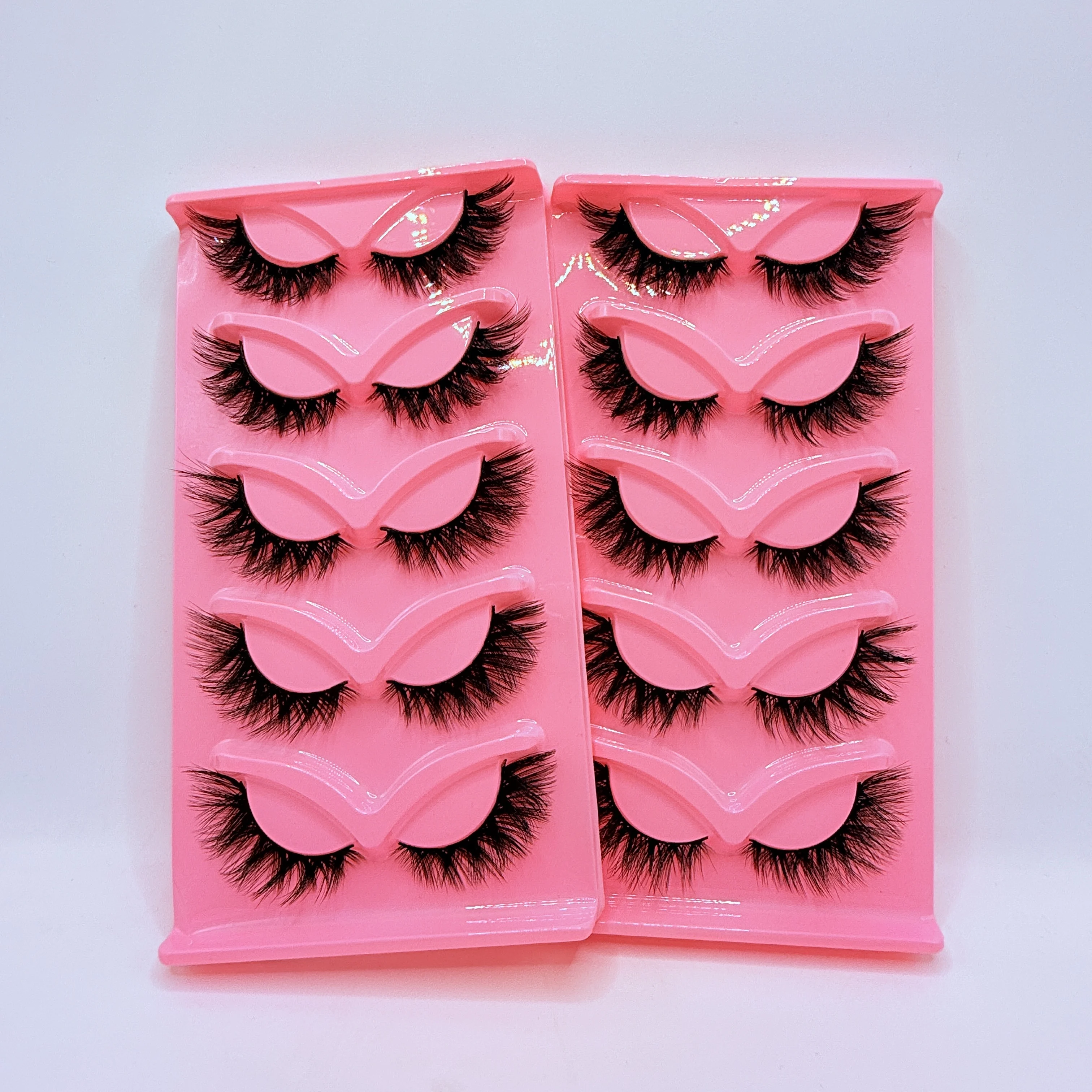 Flauschige Katzenwimpern, natürliches Aussehen, Volumen, falsche Wimpern, 5 Paar Streifenwimpern für Make-up-Liebhaber, dramatische Alltagskleidung