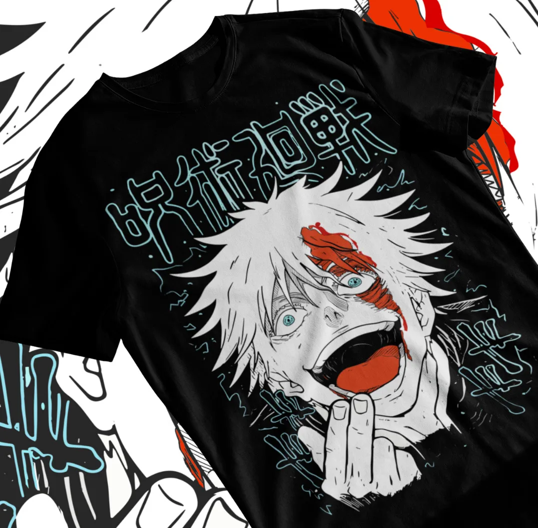 

Jujutsu Kaisen Gojo Satoru Black T-Shirt Anime Manga T-Shirt Soft Tee