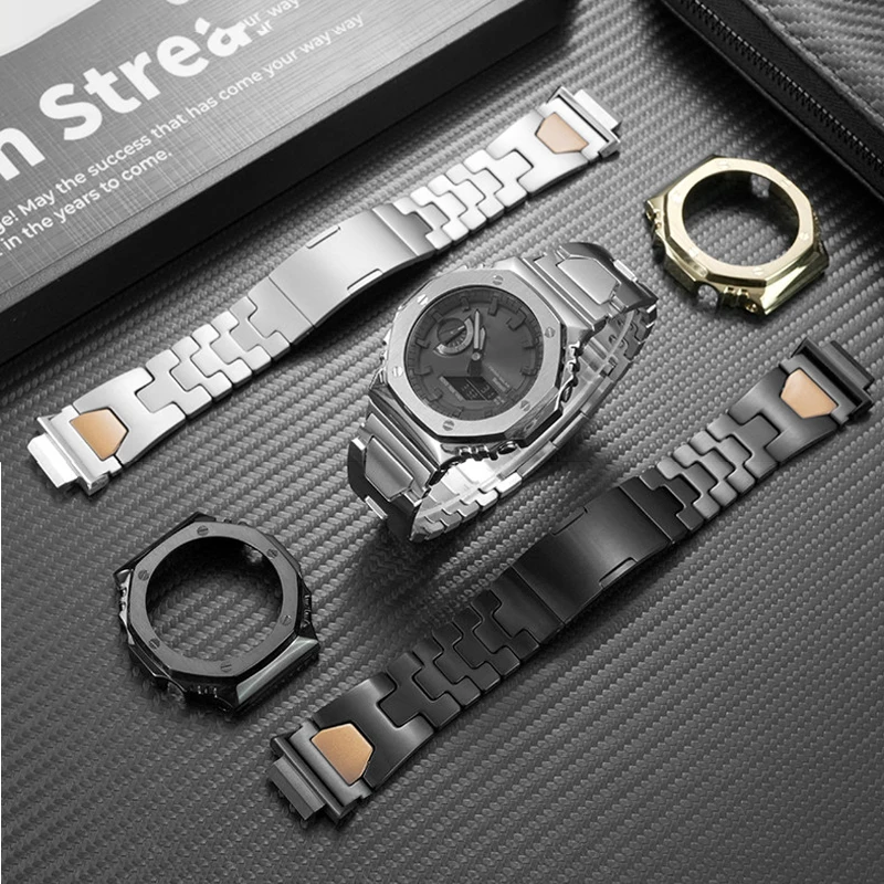 

Металлический ремешок-браслет и корпус для часов Casio Farmhouse Oak GA-2100 GA-2110 B2100 Series, набор для самостоятельной модификации