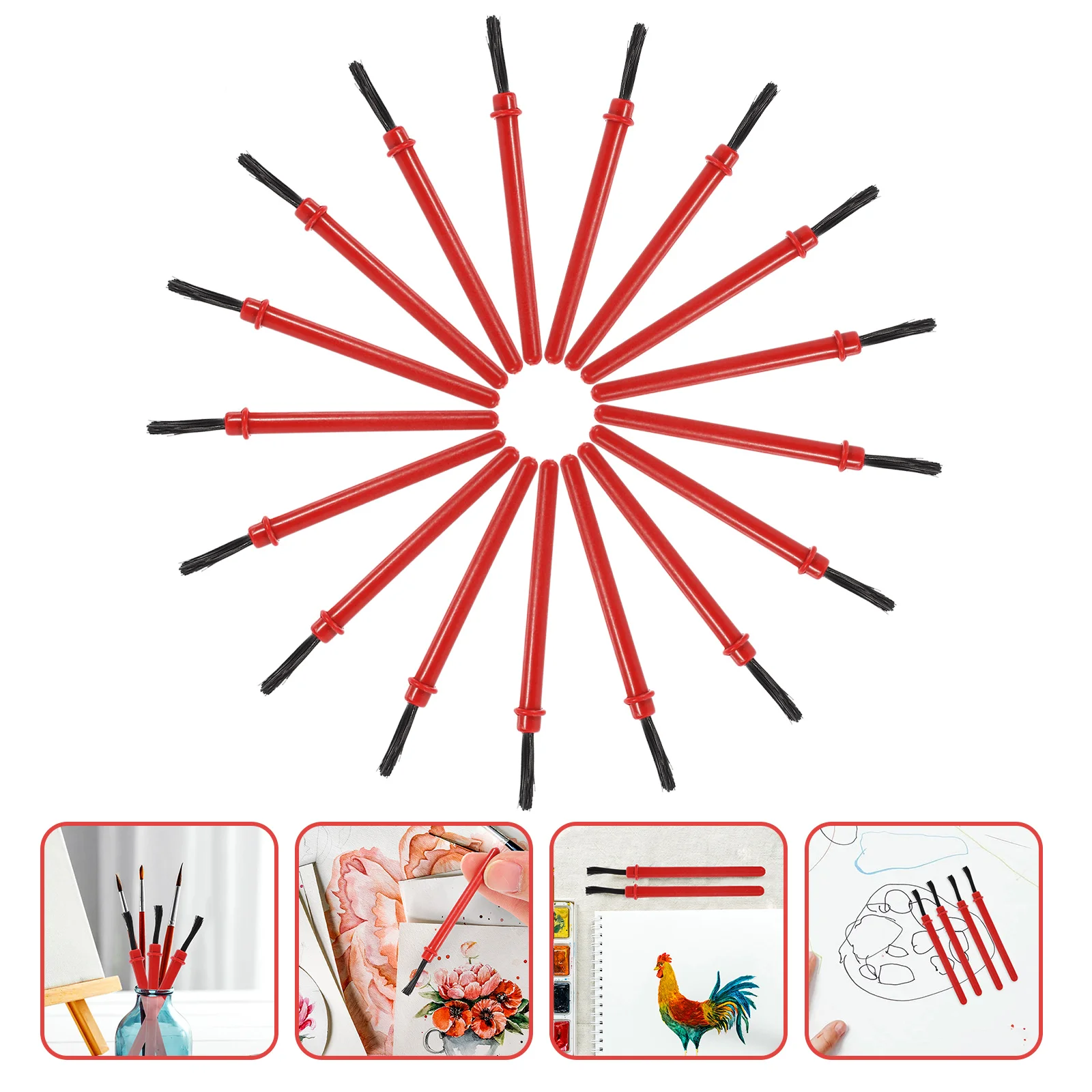 100 Stuks Kinder Kleine Penseel Verfborstels Voor Kinderen Aquarel Kit Paintbrush Mix Peuter Student Gebruik Accessoires