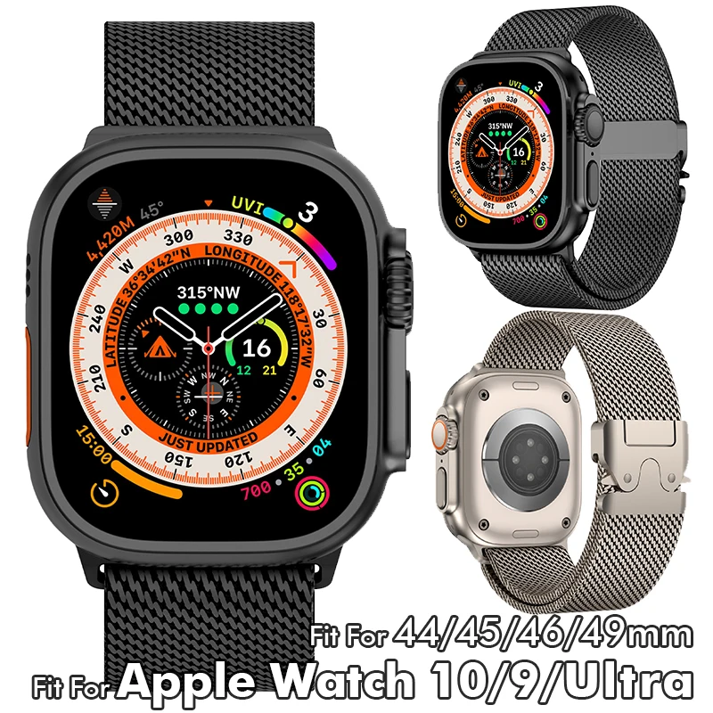 

Миланские ремешки для Apple Watch Ultra 2, новые аксессуары для браслетов iWatch 10 44 45 46 49 мм, комплект ремешков серии 9/8/7/6/5/4/SE Correa