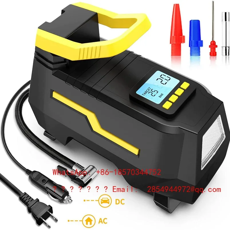 12V220V in-line Plug-in Automatic Start-stop Fast Inflation Household Air Pump with Light