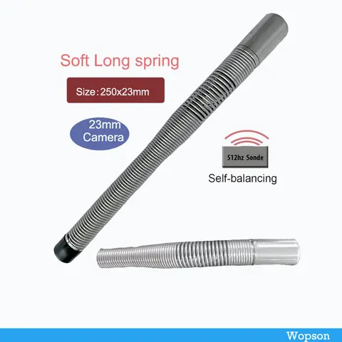 소프트 롱 용수철 송신기 셀프 레벨링 밸런스, 하수도 파이프 검사 카메라용 23mm 카메라 헤드, 12 LED 포함, 512hz