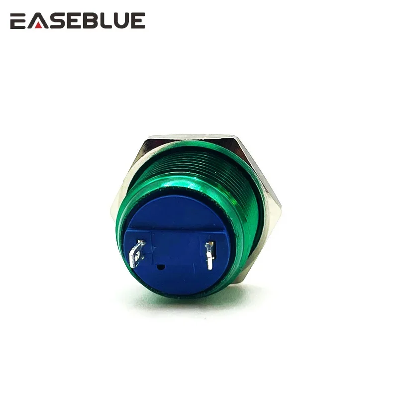 22mm metal Push Button Switch Momentary Self Reset /latching Oxidation Red Yellow Blue Green BlackﾠScrew pins Feet high flat bal