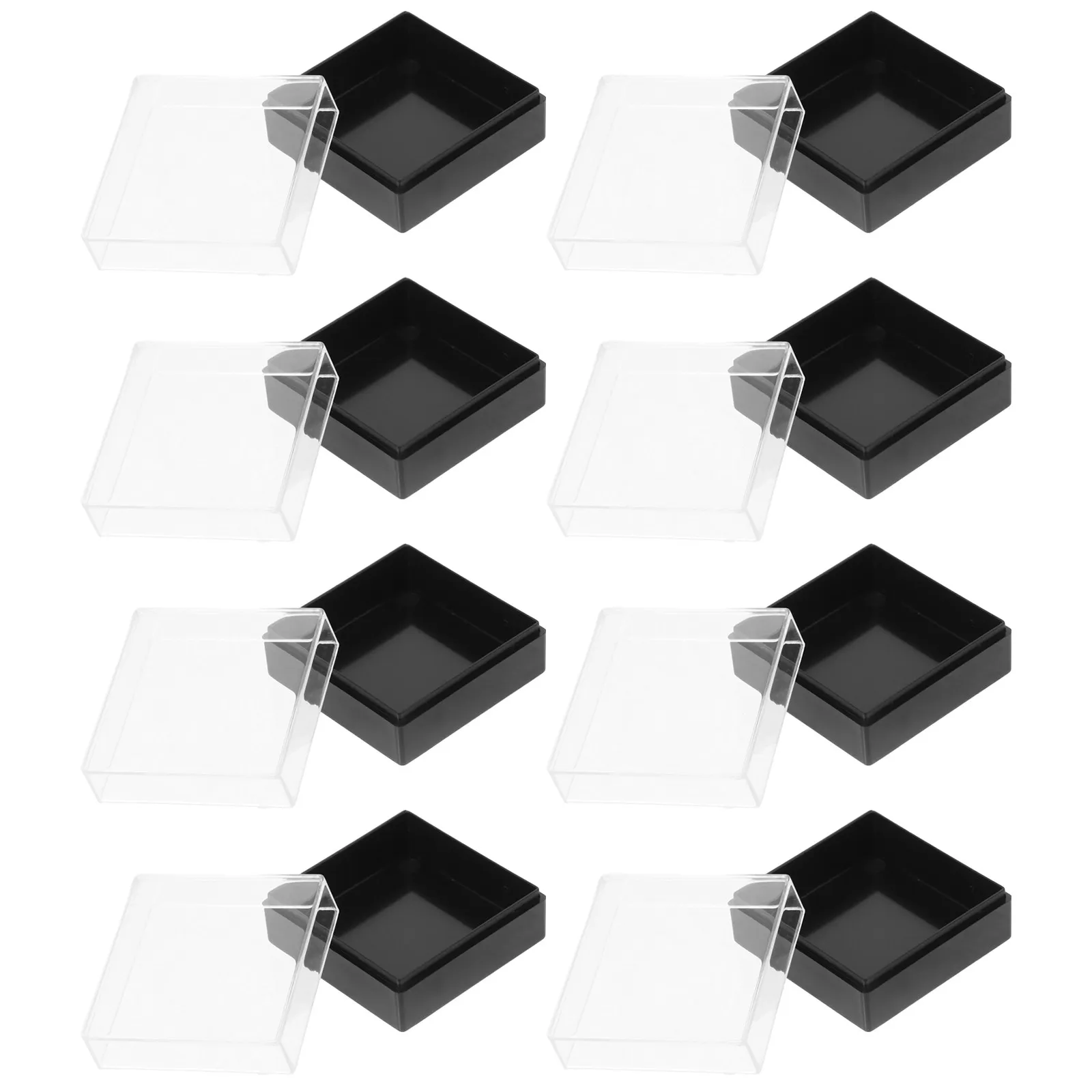 

10Pcs Elegant Square Clear Jewelry Display Box for Rings Brooches Earrings Pins Charms Jewelry Store Exhibition Organizer