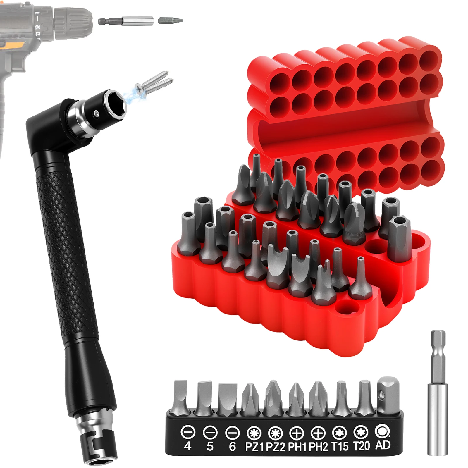 46pcs Security Bit Set withTorx Metric SAE Hex,Torq,Phillips, Slotted, Triwing, Spanner Comprehensive Security Screwdriver Set