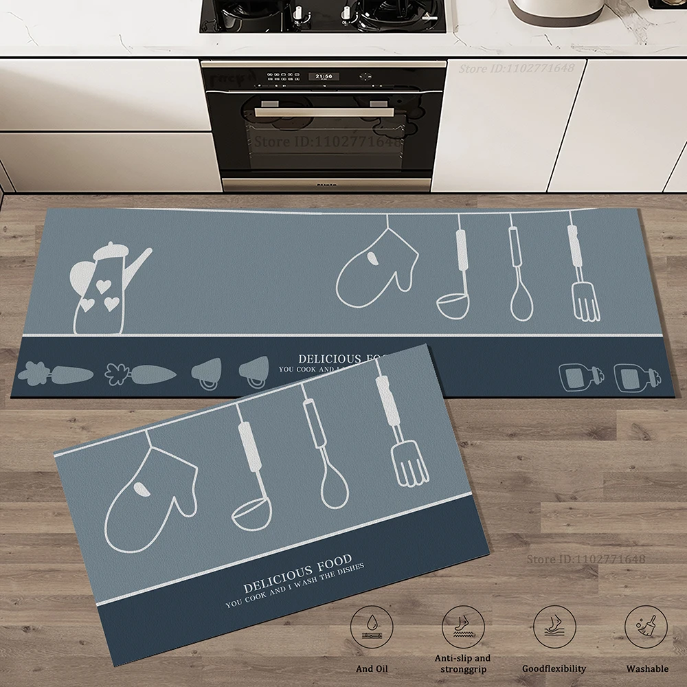 Kitchen Mat Simple Carpet Household Door Mats Rug Hallway Decor Carpet Bathroom Entrance Doormat Anti Slip Absorb Water