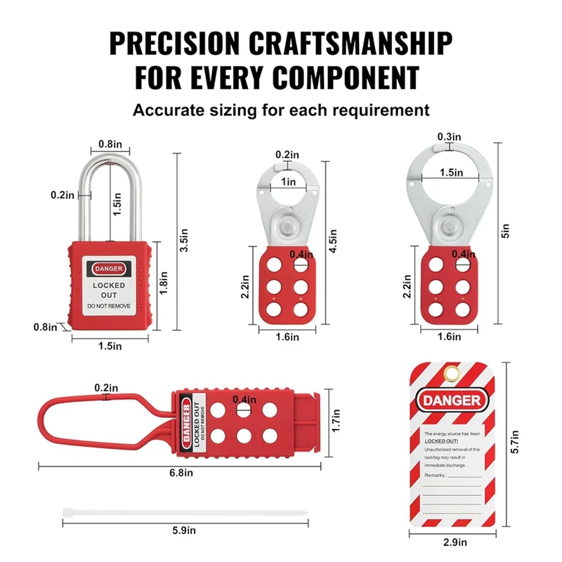 Imagem -06 - Segurança Elétrica Lockout Tagout Kit Bloqueios do Disjuntor Industrial Energia Elétrica 47 Pcs