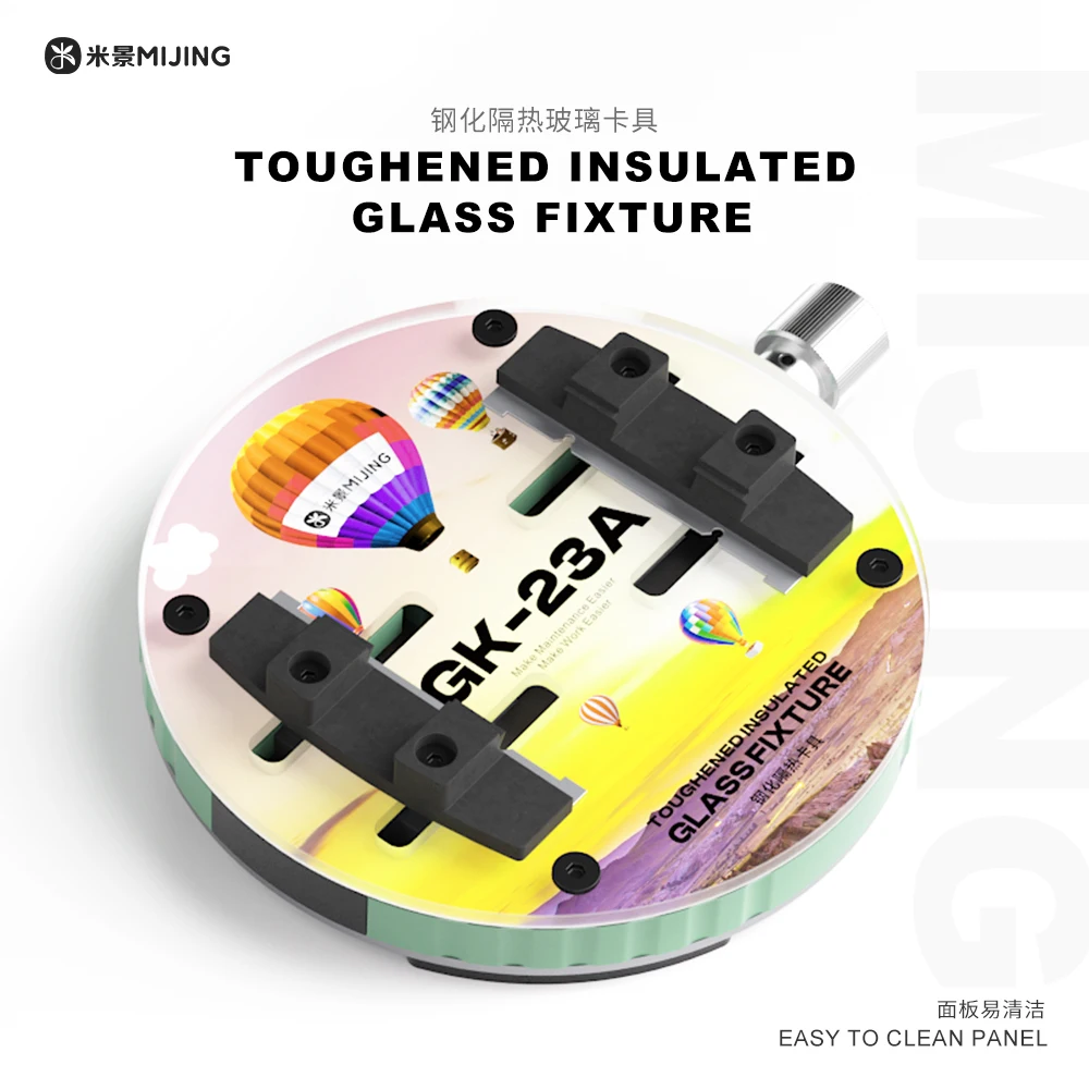 MIJING GK23A Toughened Insulated Glass Fixture, High Temperature Resistance & Easy Cleaning for PCB Motherboard Chip Fixing Tool