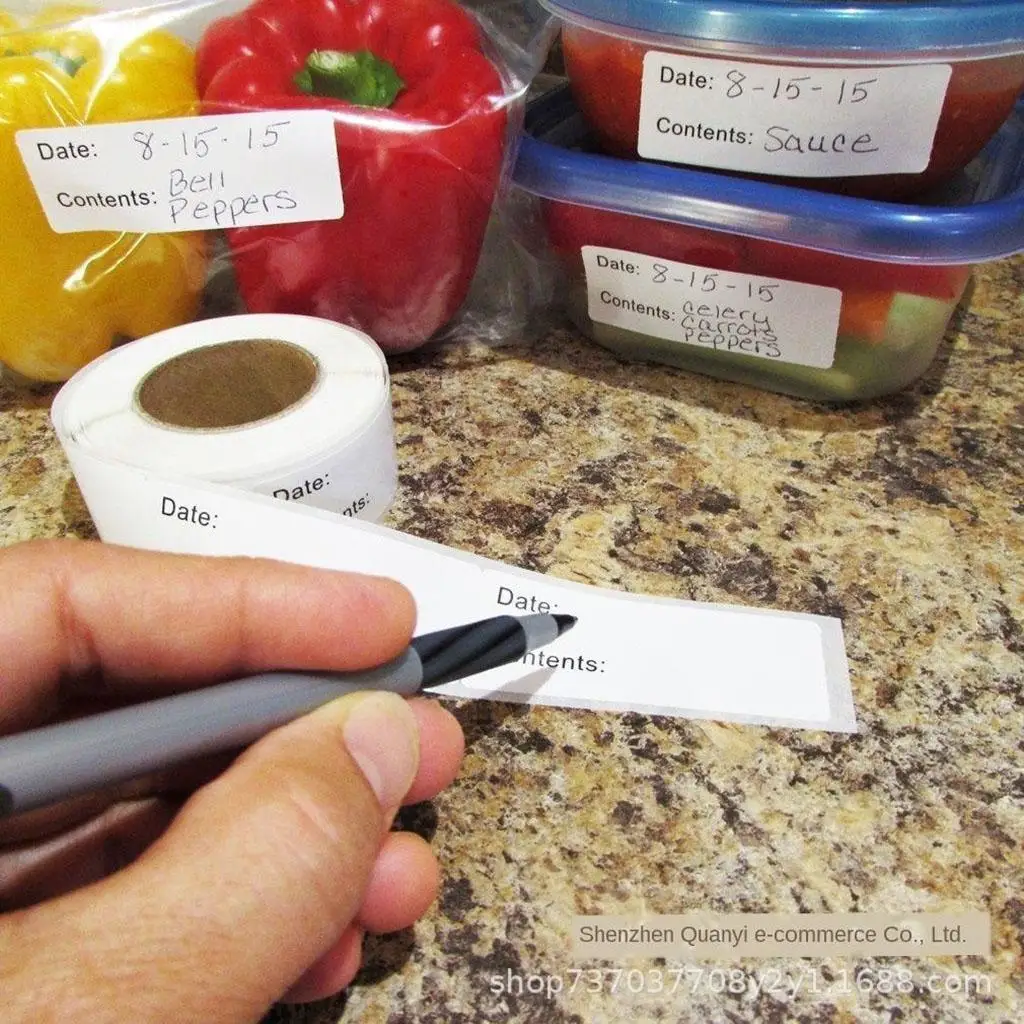 Easy Clean Removable Freezer Labels 125pcs Self Adhesive Paper Date Markers for Food Storage Containers Reusable Stickers