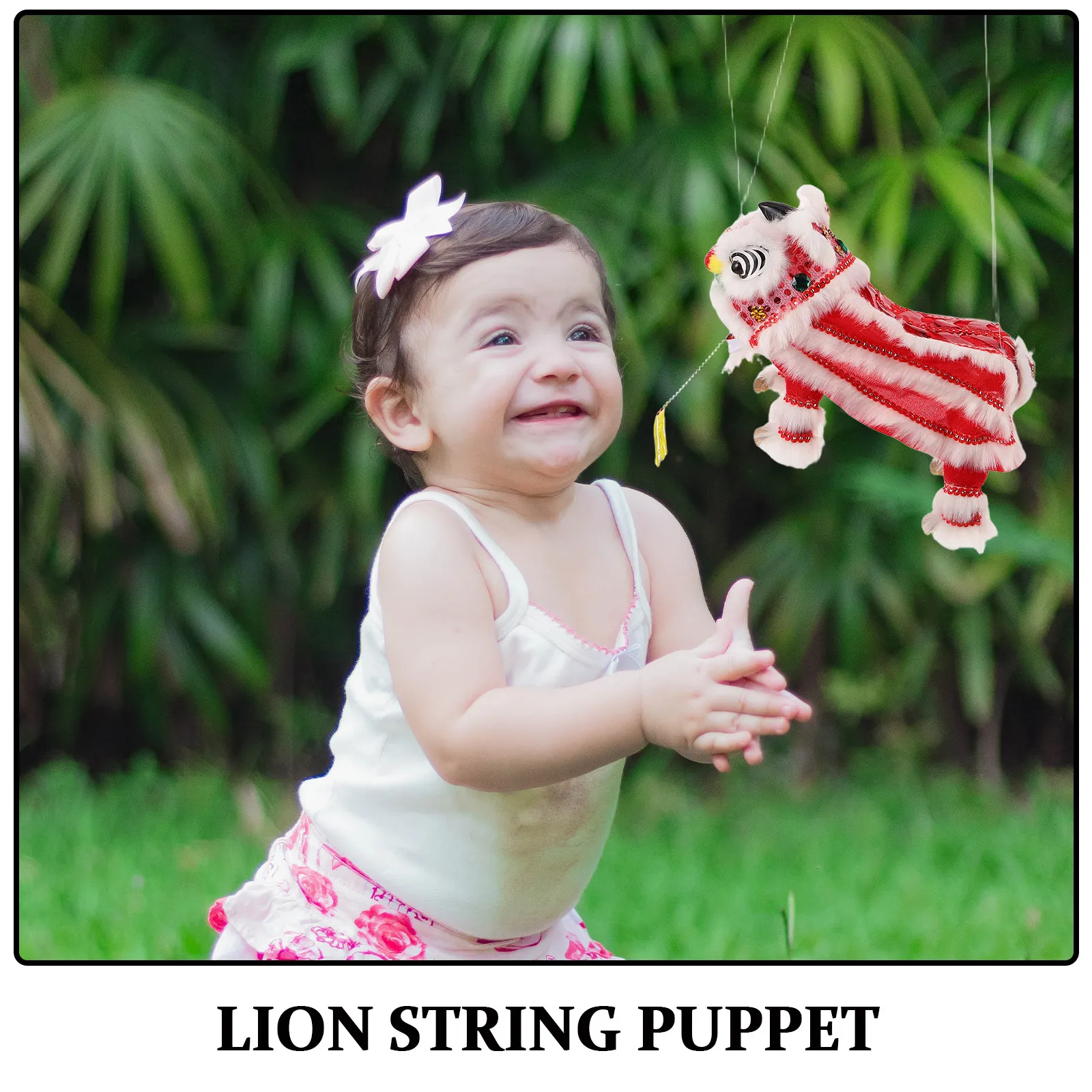 Marionetta a Filo Leone: Marionetta Tradizionale Cinese a Mano per il Festival di Primavera, Gioco di Ruolo Culturale, Marionetta Animale