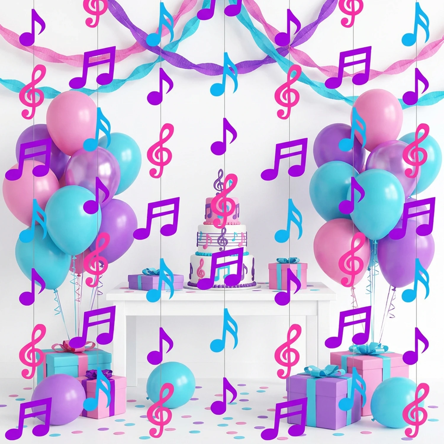 3M Lila K-Pop Musik Party Papierblumen Girlande Geburtstag Hochzeit Disco Stern Papiergirlande Geschlechtsoffenbarung Deckendekoration