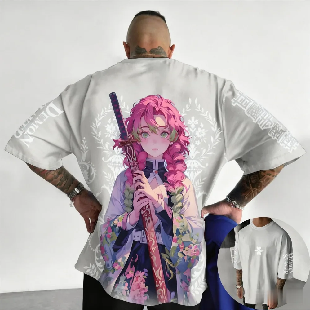 شيطان القاتل ميتسوري كانروجي جديد الصيف حجم كبير تي شيرت الرجال والنساء الأزواج عادية تنوعا التسوق الاتجاه نمط فضفاض #4