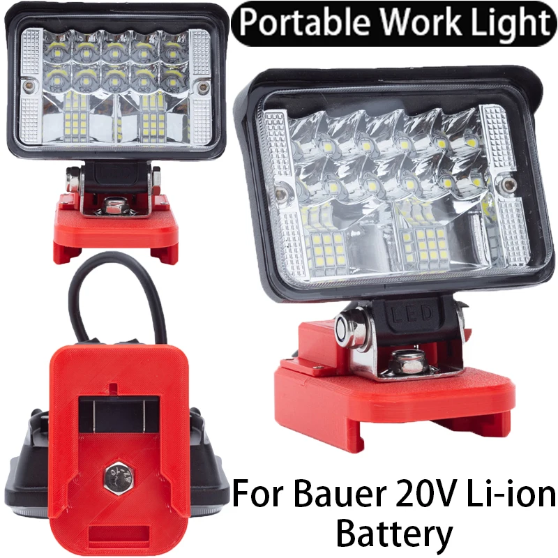 

Portable Work Light for Bauer 20V Li-ion Battery with USB Fast Charging Cordless LED Work Home Camping Outdoor Travel Light