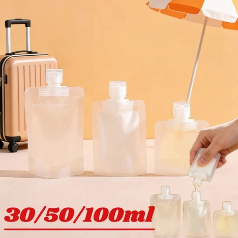 Tragbare Reise-Flüssigkeitsverpackungstasche, Lotionspender-Tasche, nachfüllbarer Shampoo-Kosmetik-Aufbewahrungsbehälter, 30/50/100 ml