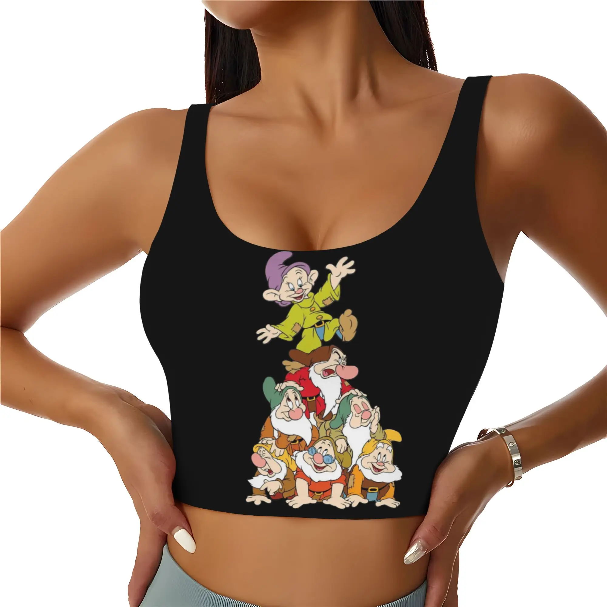 Custom Seven Dwarfs Workout Crop Tank Tops Women's Anime Manga Running Sports Bras