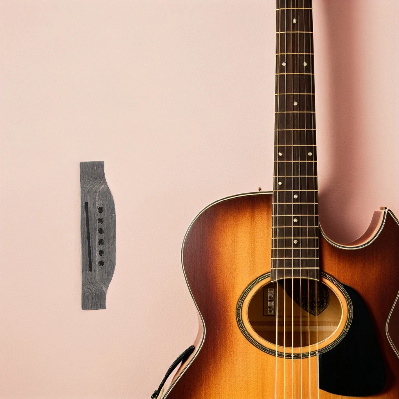 

Guitar Bridge Set Acoustic Parts Nut and Saddle Pegs Pins Accessories End Replacement