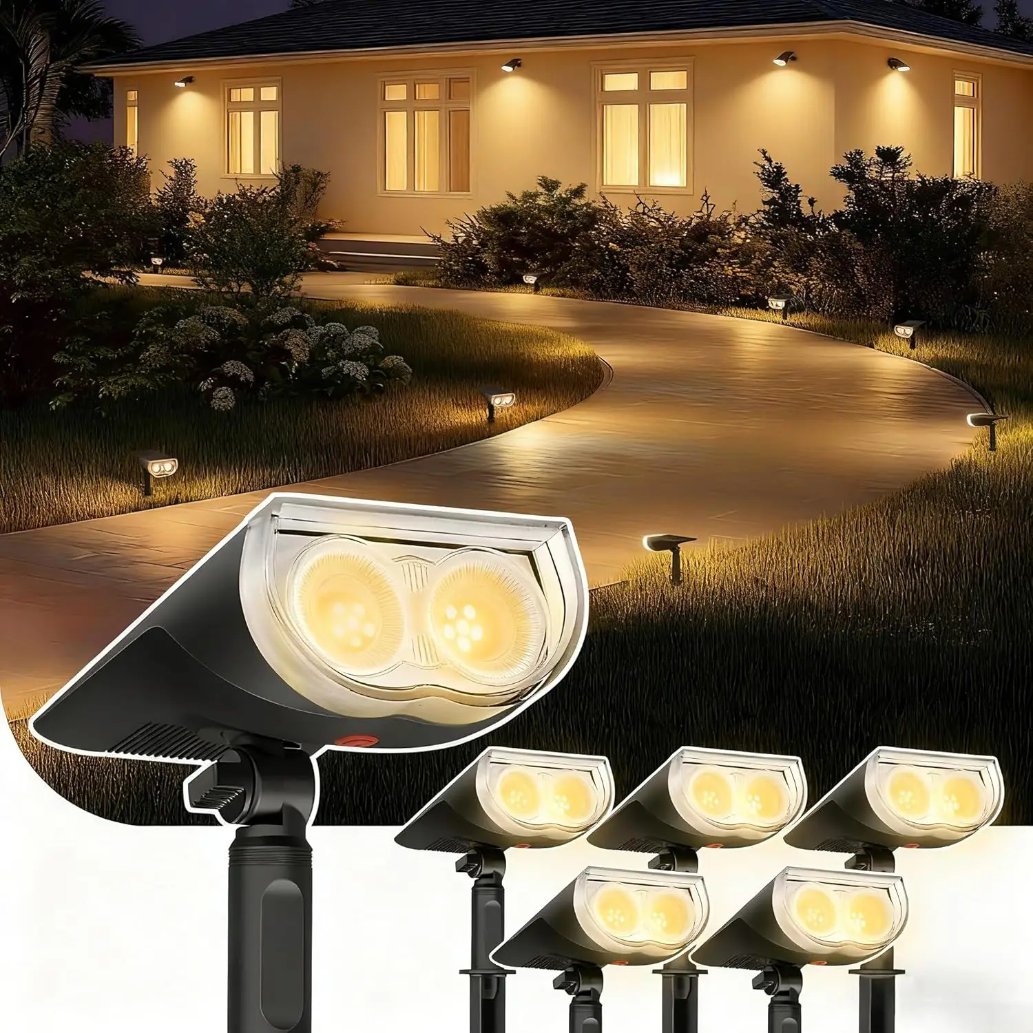 Walkway Lights Polycarbonate 10in Anti Rust Low Profile All Weather Green