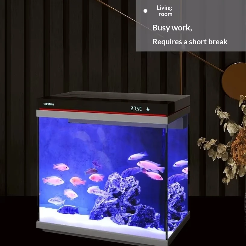 Rectangle Glass Desktop Fish Tank DIY Underwater Microcosm Eco-Friendly High Light Transmittance Gradient Ambient Light