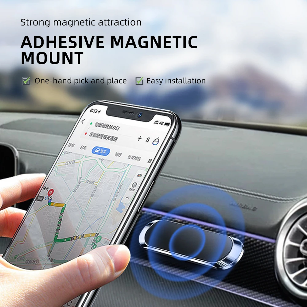 Mini Thin Phone Holder Magnetic Mount Bracket Stick on Car Dashboard Wall for iPhone Xiaomi Huawei Car Phone Holder