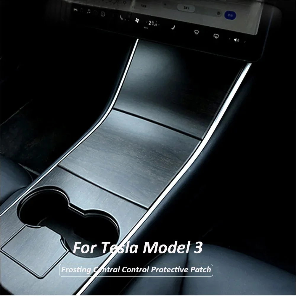 Car Center Console Sticker Wrap Cover Interior Decoration Wrap Central Control Panel Protective Patch For Tesla Model3 2017-2022