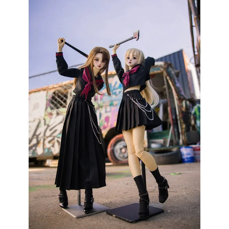 Big Size Doll 1/3 Sailor Collar Tops Pleated Skirt Uniform Clothes Model for Sdgr/sd16/impl68/DZ70 BJD Action Figure Body Decor
