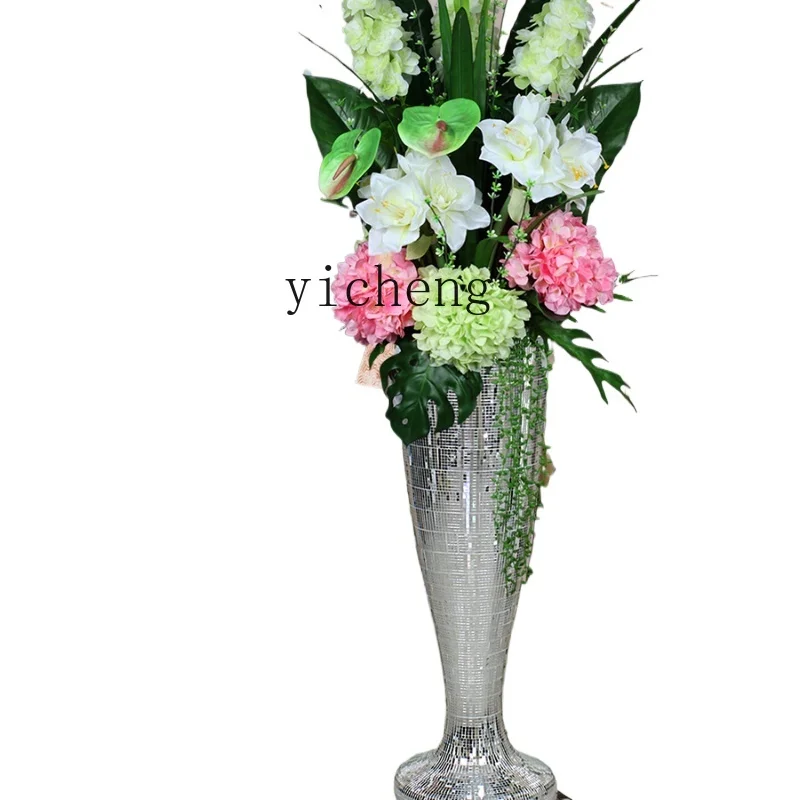 ZK Floor Emulational Floriculture Set Large Vase Modern Light Luxury Home Decoration Flower Arrangement Decoration