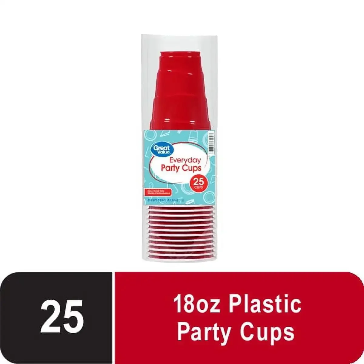 

Everyday Party Disposable Plastic Cups, 25 Count