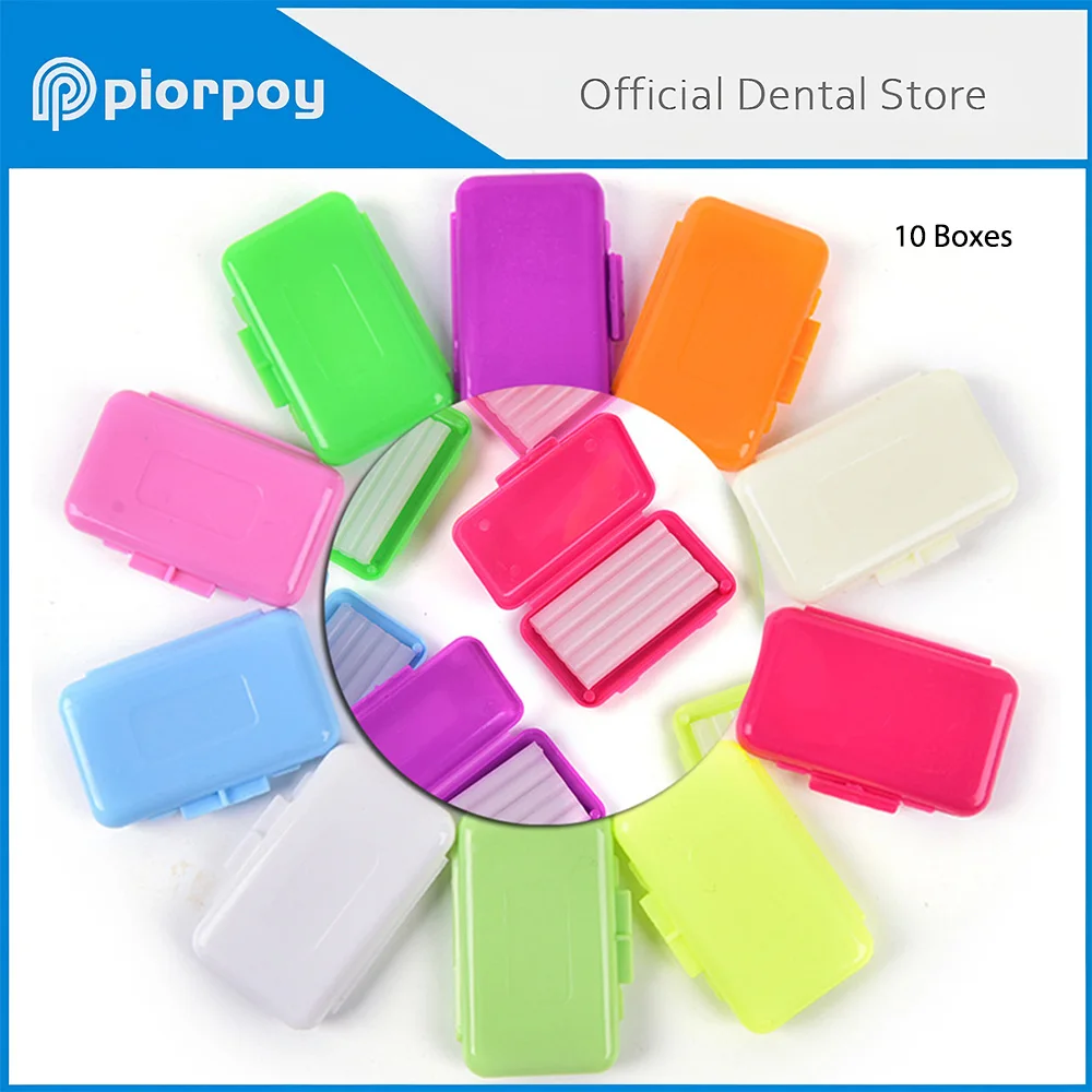 

PIORPOY 10 Boxes Dental Orthodontic Wax Tools Teeth Whitening Relief Wax Sticks For Braces Gum Irritation Dentistry Accessories