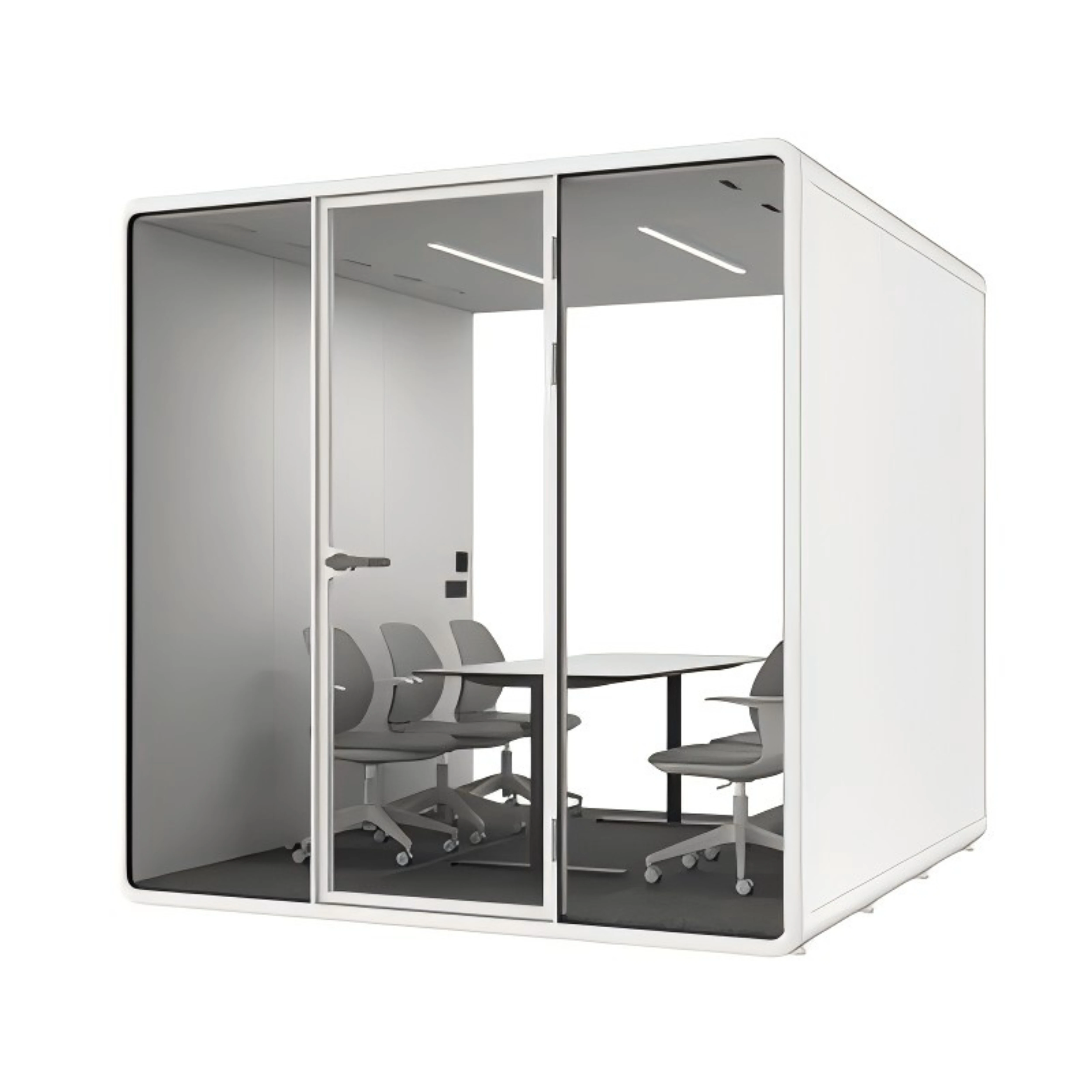 Modern Open Office Building Soundproof Work Pod With Ventilation Fan And Power Outlet For Focus Workspace