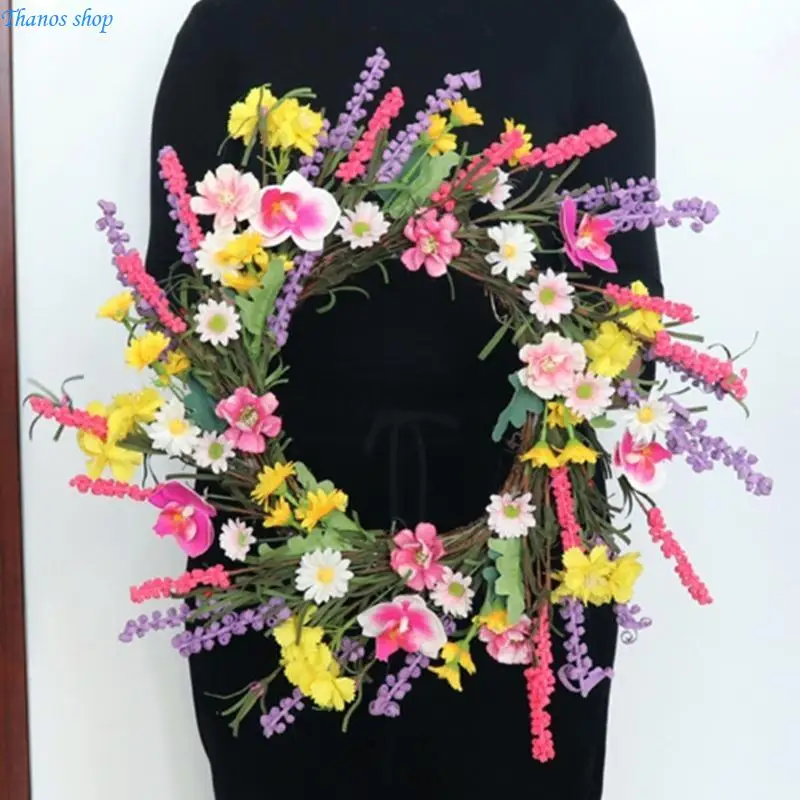 Colourful Door Wreath Decorative Wreath Artificial Flower Wreath Decoration X37A