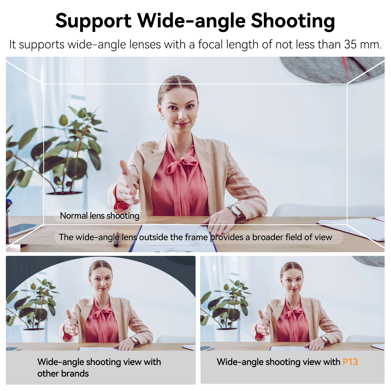 Teleprompter Desview P13 de 13 Polegadas em Liga de Alumínio Compatível com iPad, Tablet, Celular e DSLR, Design Sem Montagem para Gravação de Vídeo