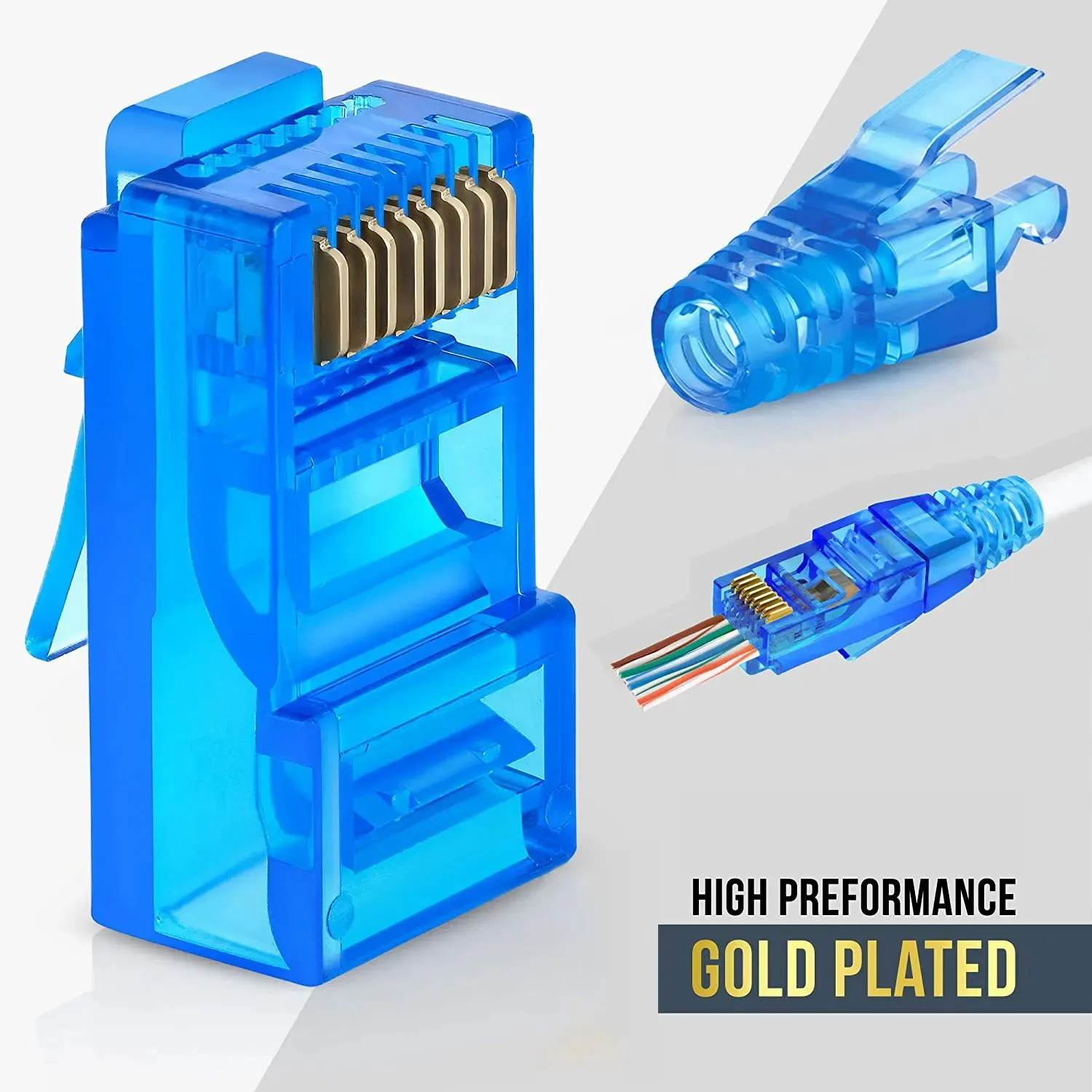 WoeoW Colorful RJ45 CAT6 Strain Relief Boots Connector for Standard CAT6 Ethernet Cable LAN Cable Connector Boot Cover