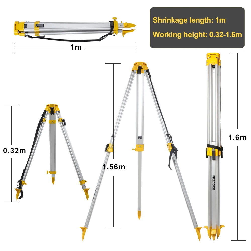 Imagem -03 - Firecore-alumínio Liga Tripé Teodolito 360 Girar 32x Nível Óptico Automático Suporte Laser Ft1600a 1.6m
