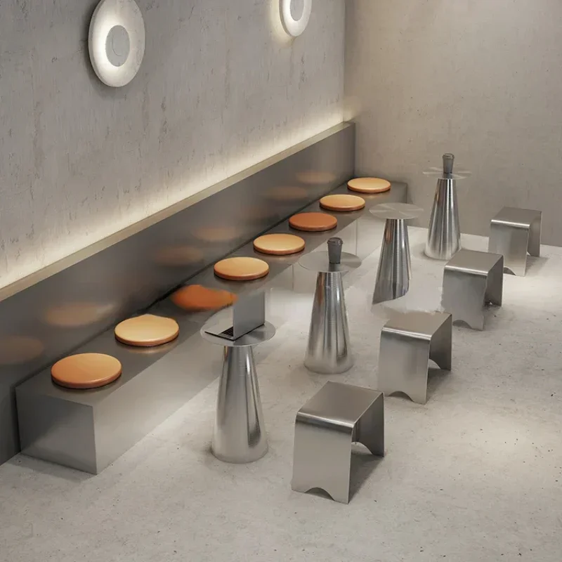 Hot Sales Bubble Tea Shop, Café, Tisch und Stuhl, netzroter Kartensitz aus Edelstahl, Metallwandbank für den Außenbereich, individuelle Gestaltung