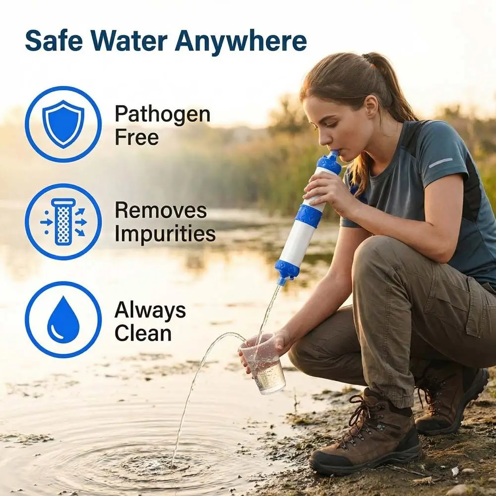 

Mini Mini Water Filter Straw Purifier Direct Drinking Purification Water Filter Portable Survival Drinking Water Filtering Straw