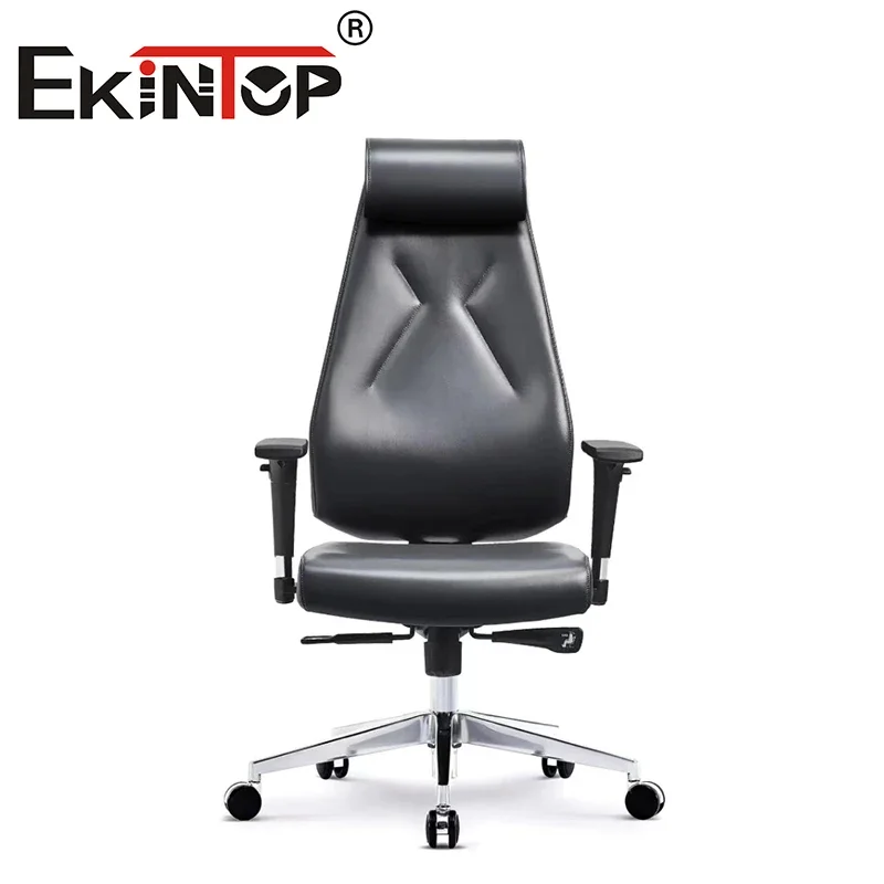 Kursi kantor balap hitam mewah nyaman, kursi kantor ergonomis kulit eksekutif pas