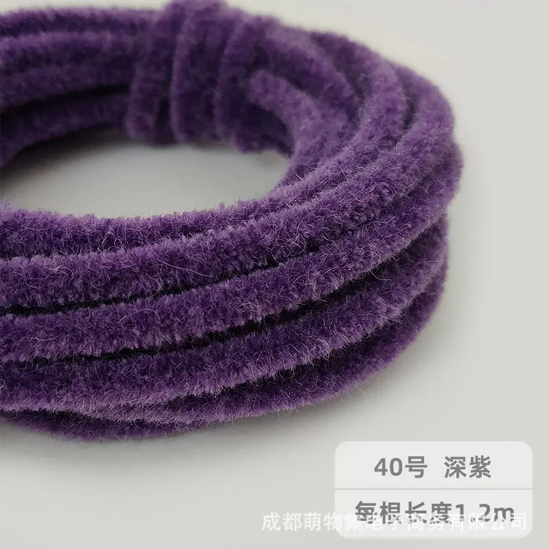 1M 6mm Super Dense Wool Pipe Cleaner Plush Stick Twisting Bar Chenille Stems Wired Sticks DIY Handmade Doll Flower Craft Supplie view 4