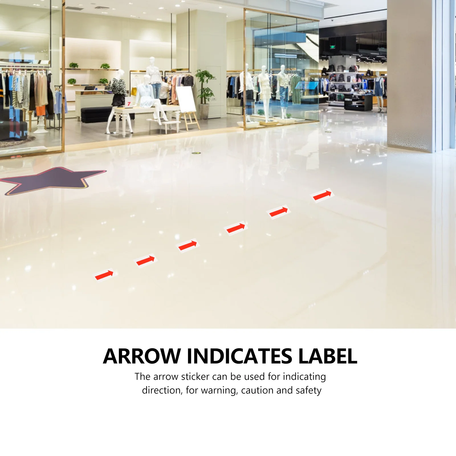 10pcs Direction Arrow Sticker Waterproof Durable For Office Safety Indicating Warning Decal Traffic Sign