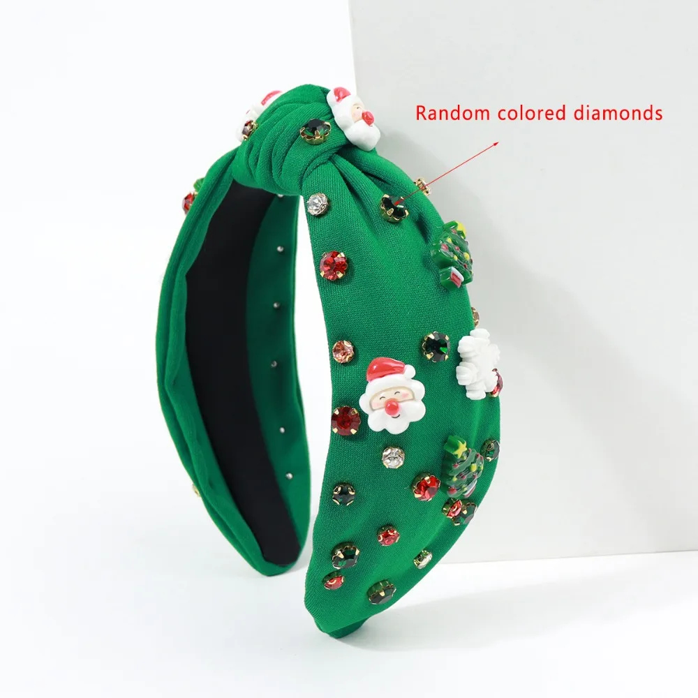 Rhinestone Christmas Hairband Snowflake Bow Snowman Creative Hair Hoop Cloth Star Santa Claus Doll Headwear Girls