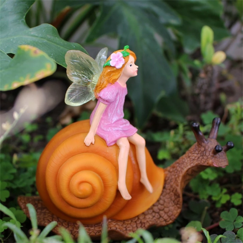 Garden Statue Large Outdoor Fairy Snails Statue Sculpture Resin Snails