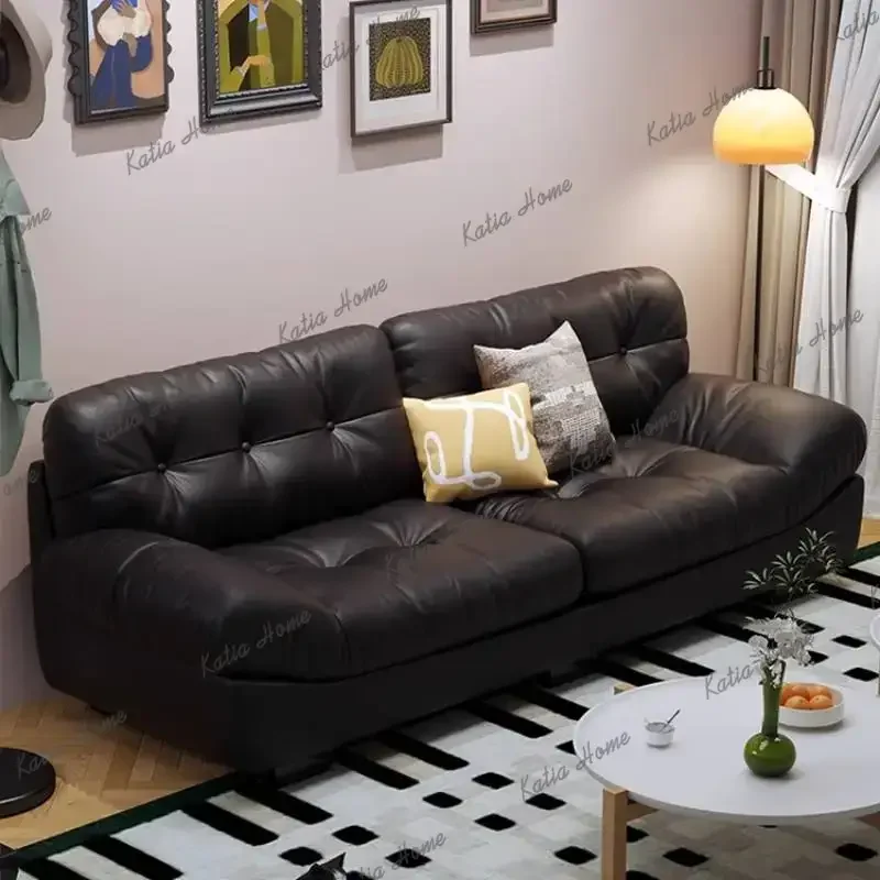 Factory Direct Retro Designer Living Room Sofas Black European Modern Lazy Living Room Sofas Couch Floor Arm Divano Soggiorno Ho
