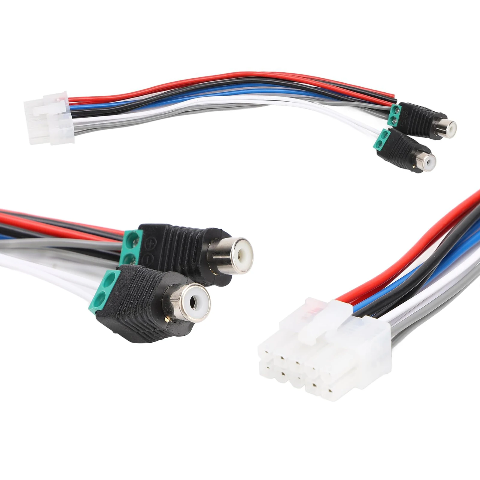 Wire Harness 10 Pin Plug RCA Car Amplifier Speaker Power Input Wire Harness Compatible with Dual TBX10A Amplifier
