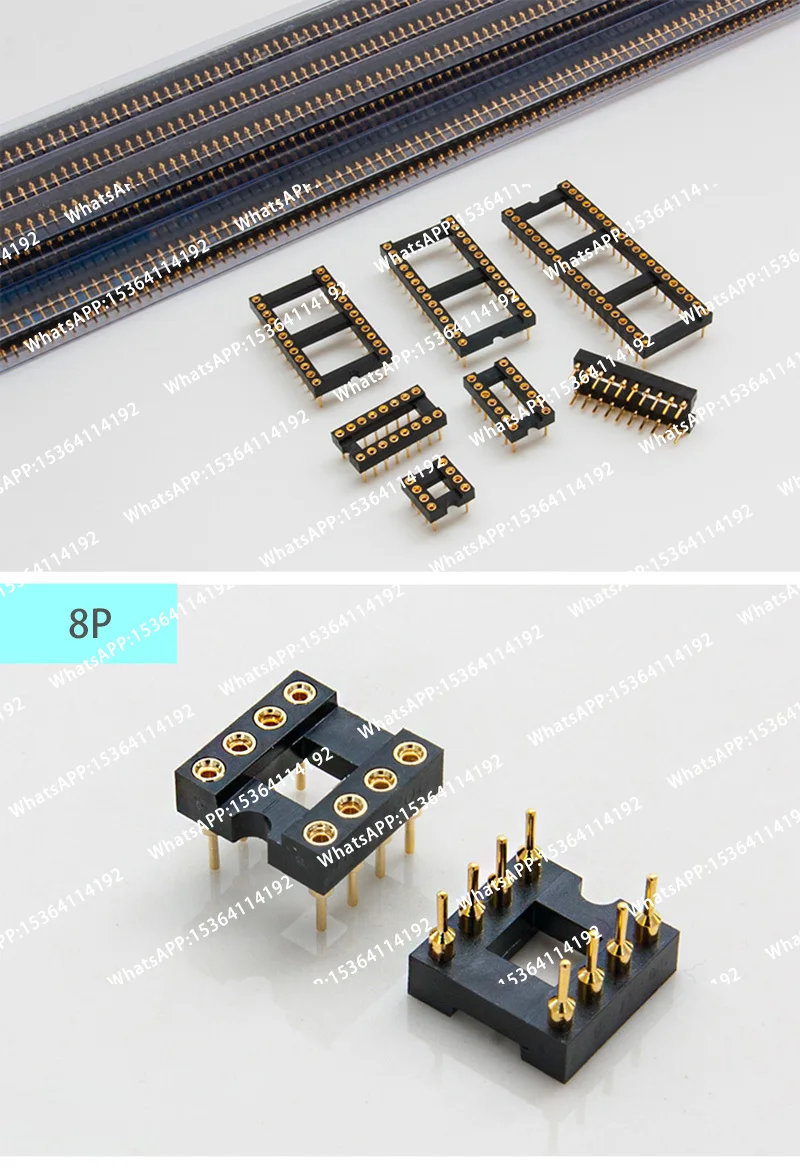 2PCS Gold Plated IC Sockets Block DIP8 DIP14 DIP16 DIP18 DIP20 DIP24 DIP28 DIP40 Pins Connector DIP Socket  8P-40P Pin