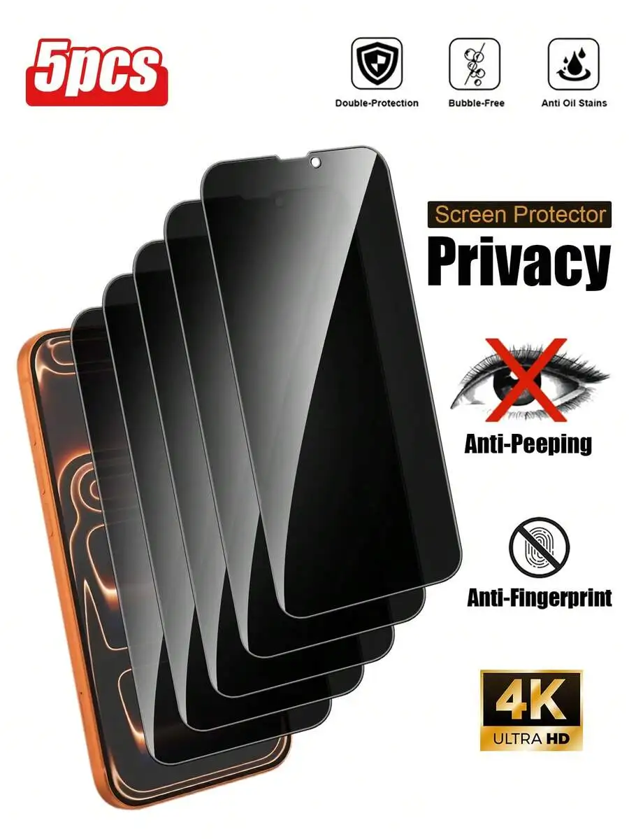 

5 упаковок защитных пленок из закаленного стекла, совместимых с 17 Pro Max 17 Air 16 Pro 16 15 14 13 12 11 16e Plus X XS XS