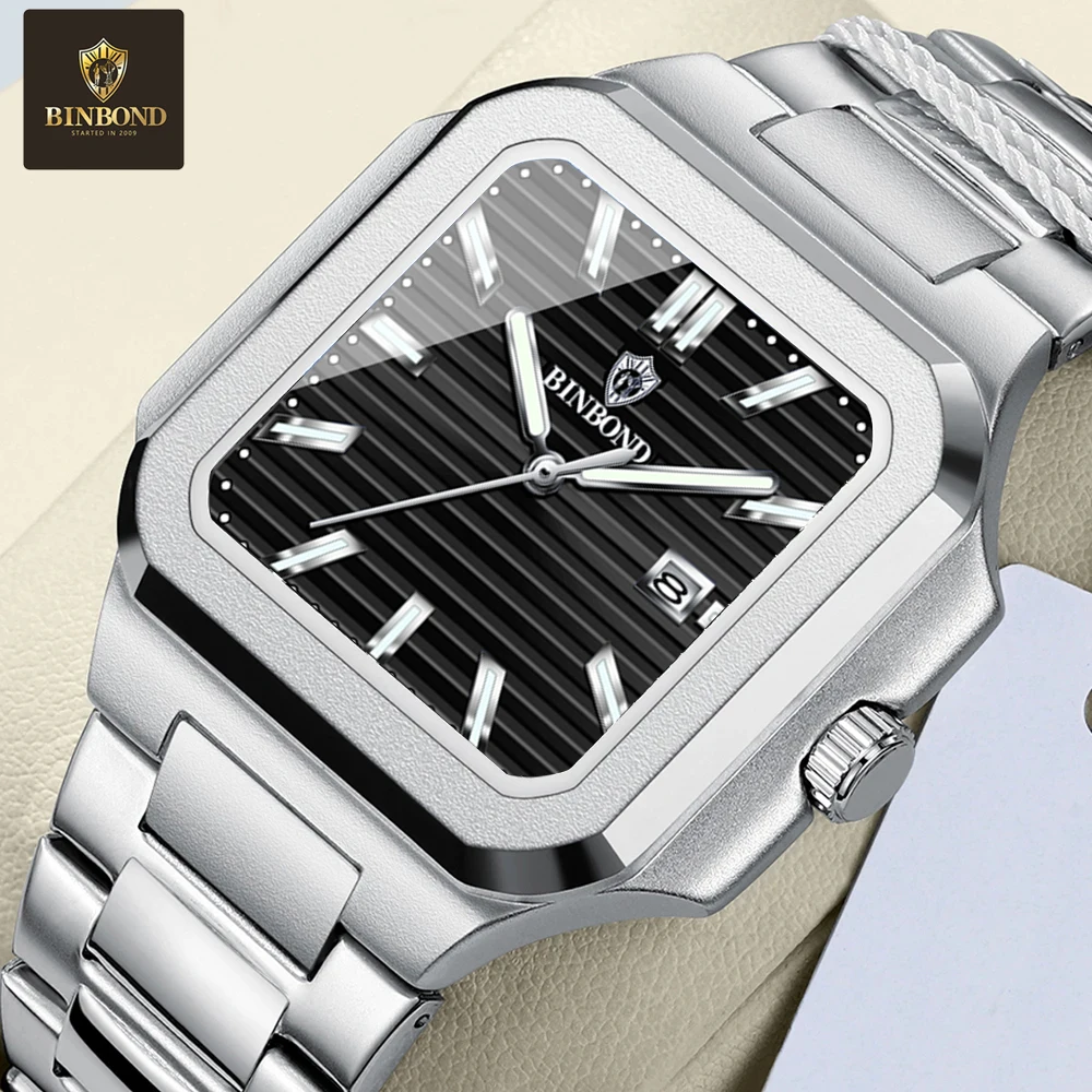 

BINBOND мужские часы лучший бренд класса люкс спортивные кварцевые мужские часы полностью стальные водонепроницаемые наручные часы с хронографом мужские Relogio Masculino