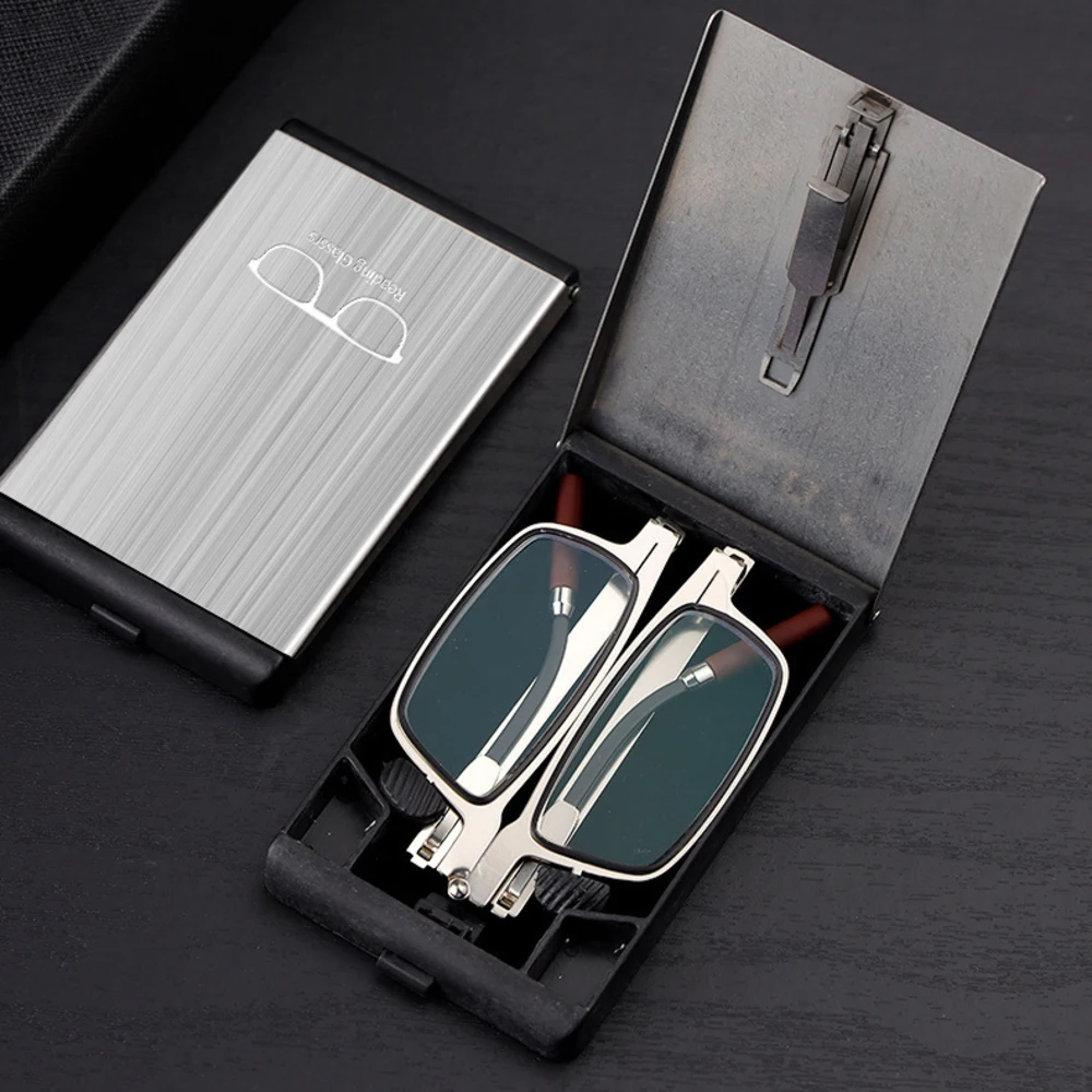 نظارات قراءة قابلة للطي ومحمولة عالية الوضوح للجنسين ومضادة للضوء الأزرق ومقاومة للتعب