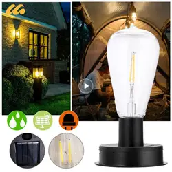 1pc Automatic Light Sensors Bulb Solar LED Tungsten Filament Lamp Night Light 7/8.5/9cm Fence Lights For Outdoor Lamp Bulb Decor