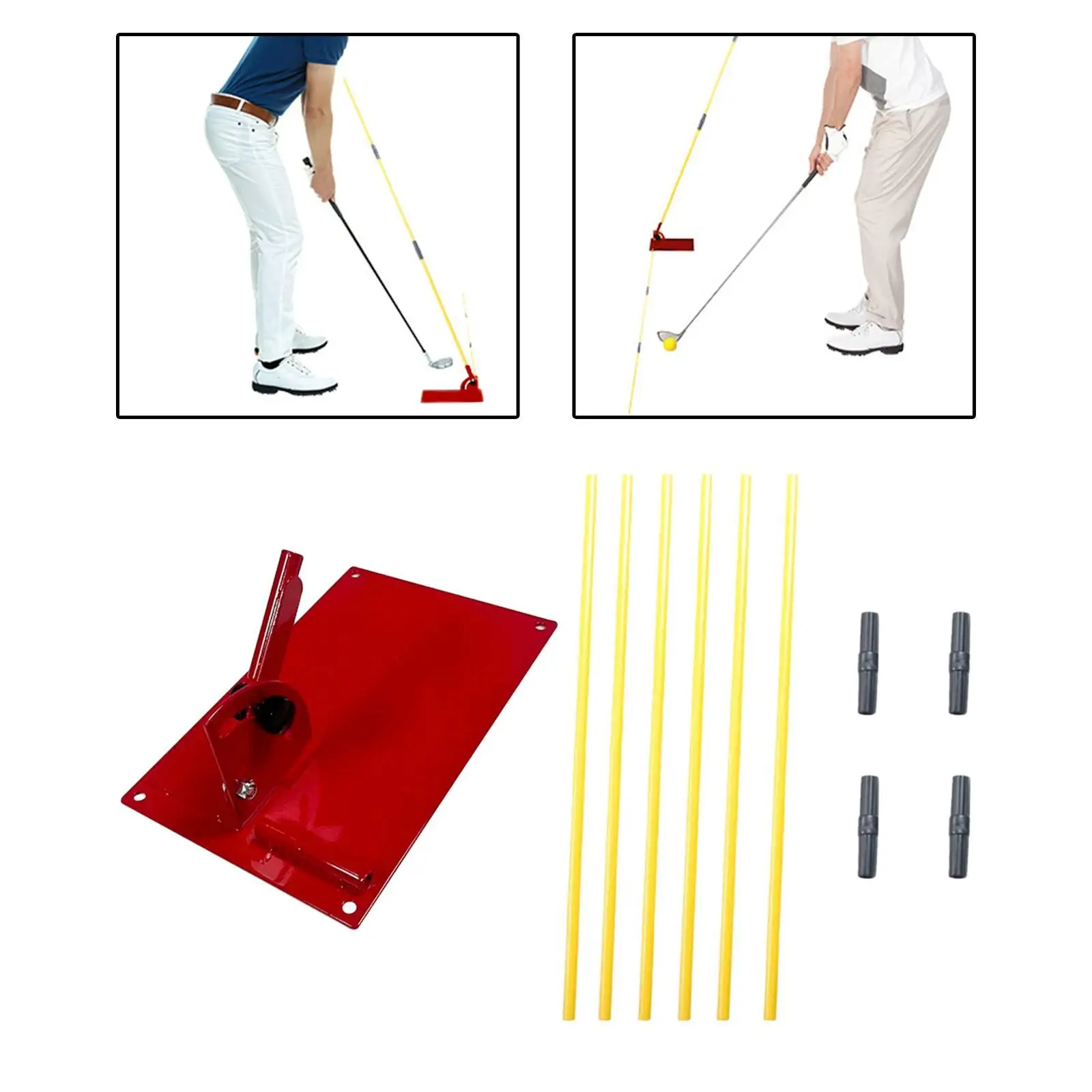 Golf Alignment Stick Set Portable Golfing Accessory Golf Trainer Tool Mat Practice for Exercise Men Women Golfer Indoor Outdoor